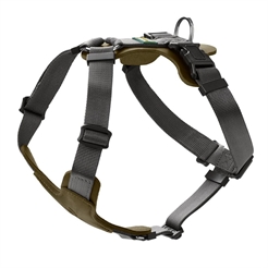 Hunter Aalborg Mixed Hundsele i Läder & Nylon OLIV